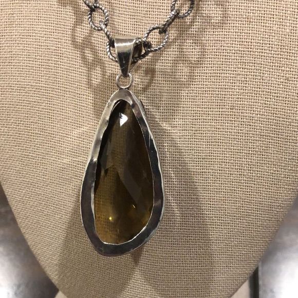 Smokey Quartz Diamond Cut Open Link Sterling Silver Chain - Picture 8 of 10